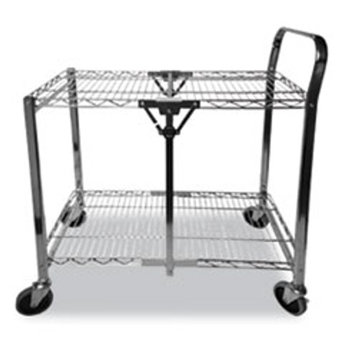 Bostitch Stowaway Folding Carts  2 Shelves  29 63w x 37 25d x 18h  Black  250 lb Capacity (BOSBSACSMBLK)
