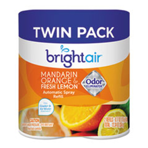 BRIGHT Air Automatic Spray Air Freshener Refill  Mandarin Orange   Fresh Lemon  6 Carton (BRI900346)