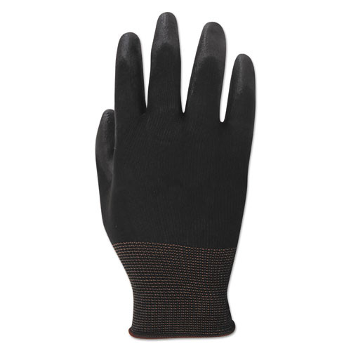 Boardwalk PU Palm Coated Gloves  Black  Size 11  2X-Large   1 Dozen (BWK0002811)