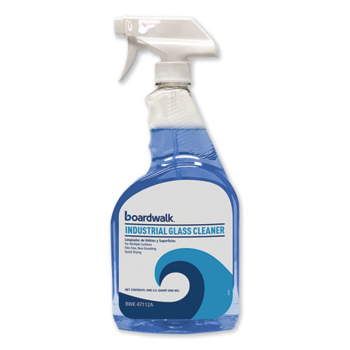 Boardwalk Industrial Strength Glass Cleaner with Ammonia  32 oz Trigger Bottle  12 Carton (BWK47112A)