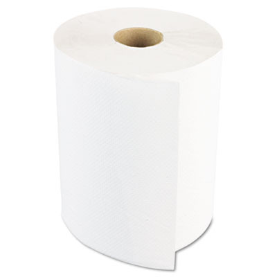Boardwalk Hardwound Paper Towels  1-Ply  8  x 600ft  White  2  Core  12 Rolls Carton (BWK6261B)