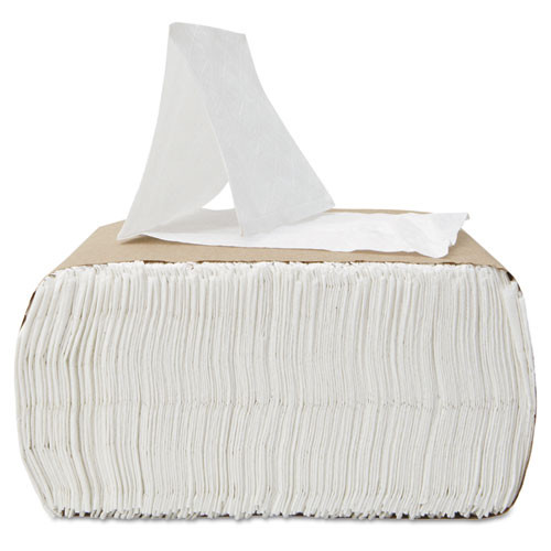 Boardwalk Low-Fold Dispenser Napkins  1-Ply  7  x 12   White  8000 Carton (BWK8316W)