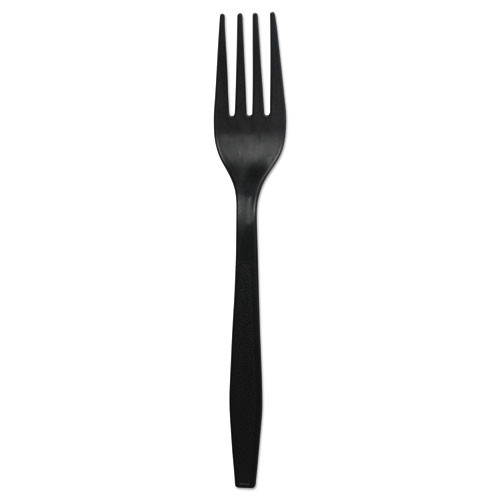 Boardwalk Heavyweight Polypropylene Cutlery  Fork  Black  1000 Carton (BWKFORKHWPPBLA)