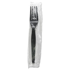 Boardwalk Heavyweight Wrapped Polystyrene Cutlery  Fork  Black  1 000 Carton (BWKFORKHWPSBIW)