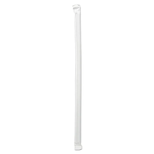 Boardwalk Wrapped Giant Straws  10 1 4   Clear  1000 Carton (BWKJSTW1025CLR)