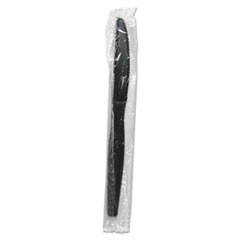 Boardwalk Heavyweight Wrapped Polystyrene Cutlery  Knife  Black  1 000 Carton (BWKKNIHWPSBIW)