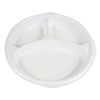 Boardwalk Hi-Impact Plastic Dinnerware  Plate  10  Dia   3 Compartments  White  500 Carton (BWKPLTHIPS10WH3)