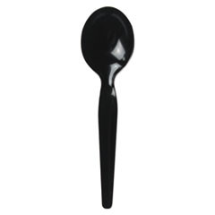 Boardwalk Heavyweight Polystyrene Cutlery  Soup Spoon  Black  1000 Carton (BWKSOUPHWPSBLA)