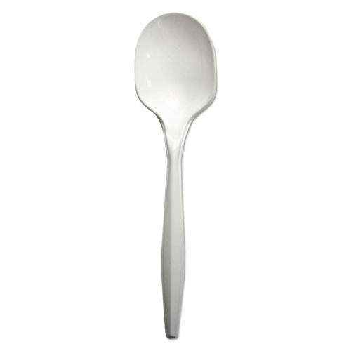 Boardwalk Mediumweight Polypropylene Cutlery  Soup Spoon  White  1000 Carton (BWKSOUPMWPPWH)