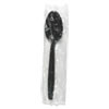 Boardwalk Heavyweight Wrapped Polypropylene Cutlery  Teaspoon  Black  1 000 Carton (BWKTSHWPPBIW)