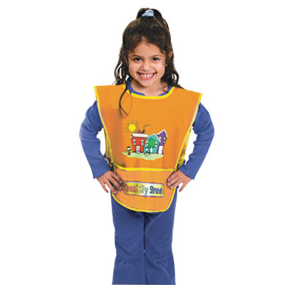 Creativity Street Kraft Artist Smock  Fits Kids Ages 3-8  Vinyl  One Size Fits All  Bright Colors (CKC5207)