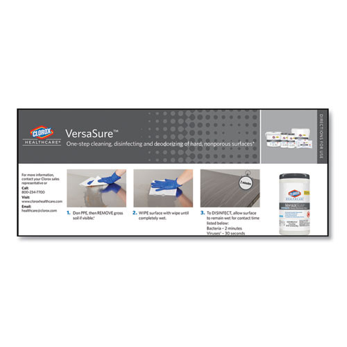 Clorox Healthcare VersaSure Cleaner Disinfectant Wipes  1-Ply  12  x 12   White  110 Towels Bucket (CLO31759EA)