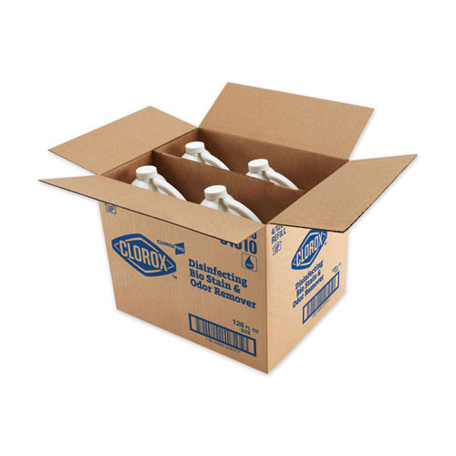 Clorox Disinfecting Bio Stain and Odor Remover  Fragranced  128 oz Refill Bottle  4 CT (CLO31910)