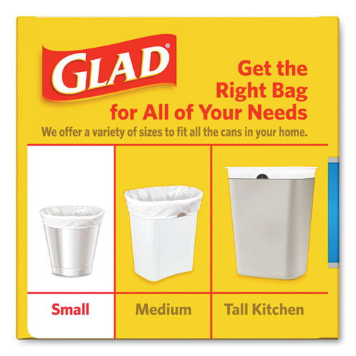 Glad OdorShield Quick-Tie Small Trash Bags  4 gal  0 5 mil  8  x 18   White  156 Carton (CLO78812)