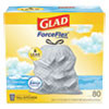 Glad OdorShield Tall Kitchen Drawstring Bags  13 gal  0 95 mil  24  x 27 38   White  80 Box (CLO78899BX)