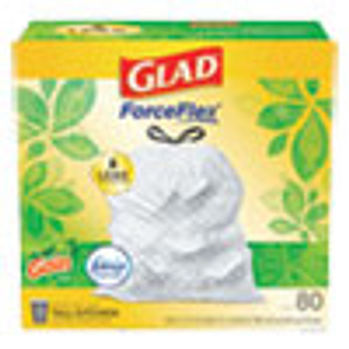 Glad OdorShield Tall Kitchen Drawstring Bags  13 gal  0 95 mil  24  x 27 38   White  240 Carton (CLO78900)