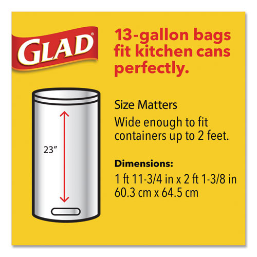 Glad OdorShield Tall Kitchen Drawstring Bags  13 gal  0 95 mil  24  x 27 38   White  240 Carton (CLO78902)
