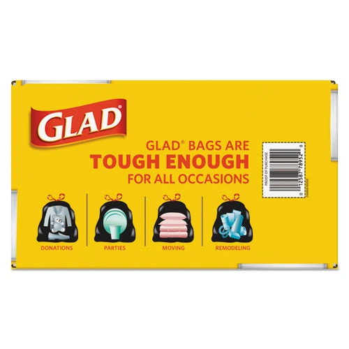 Glad Drawstring Large Trash Bags  30 gal  1 05 mil  30  x 33   Black  90 Carton (CLO78952)
