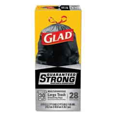 Glad Drawstring Large Trash Bags  30 gal  1 05 mil  30  x 33   Black  90 Carton (CLO78966)