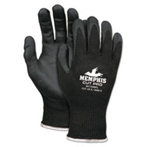 MCR Safety Cut Pro 92720NF Gloves  Large  Black  HPPE Nitrile Foam (CRW92720NFL)