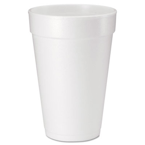 Dart Foam Drink Cups  16 oz  White  20 Bag  25 Bags Carton (DCC16J165)