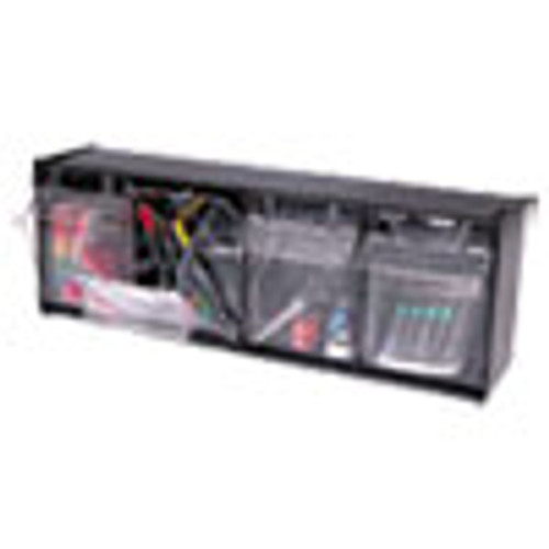 deflecto Tilt Bin Interlocking 4-Bin Organizer  23 5 8 x 6 5 8 x 8 1 8  Black Clear (DEF20404OP)