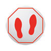 deflecto Personal Spacing Discs  Feet  20  dia  Clear Red  6 Pack (DEFPSDD20FPSS6)