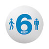 deflecto Personal Spacing Discs  6 Feet Apart  20  dia  Clear Medium Blue  6 Pack (DEFPSDD20SIXFT6)