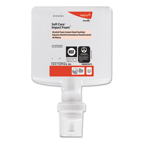 Diversey Soft Care Impact  Foam Hand Sanitizer  1200 mL  Cartridge  Alcohol  6 CT (DVO100907873)