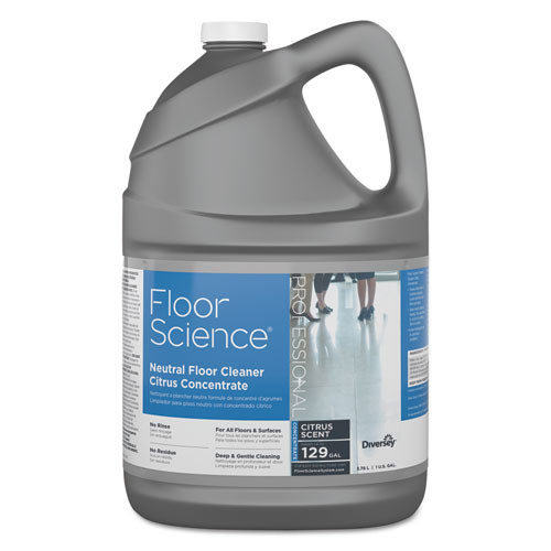 Diversey Floor Science Neutral Floor Cleaner Concentrate  Slight Scent  1 gal  4 Carton (DVOCBD540441)