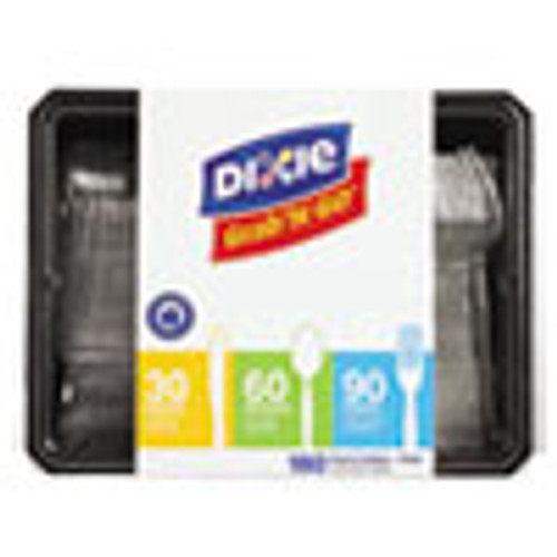 Dixie Combo Pack  Tray with Clear Plastic Utensils  90 Forks  30 Knives  60 Spoons (DXECH0369DX7PK)