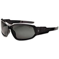 ergodyne Skullerz Loki Safety Glasses Goggles  Black Frame Smoke Lens  Nylon Polycarb (EGO56030)