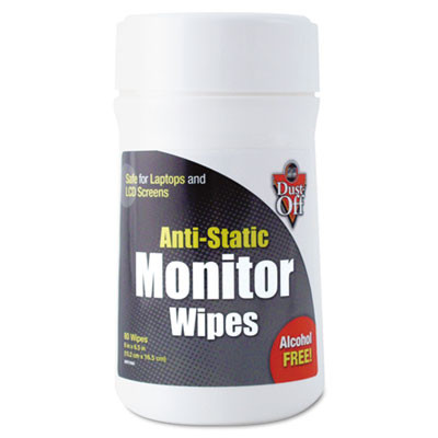 Dust-Off Premoistened Monitor Cleaning Wipes  Cloth  6 x 6 5  80 Tub (FALDSCT)