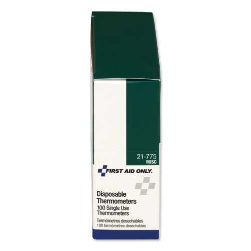 First Aid Only Disposable Thermometer  Dot-Matrix Phase-Change  100 Box (FAO21775)