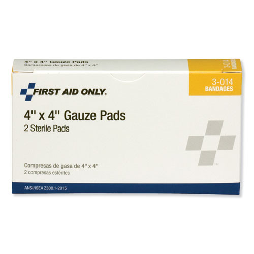 First Aid Only Gauze Pads  4  x 4   2 Box (FAO3014)