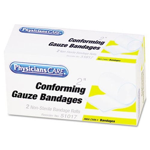 PhysiciansCare by First Aid Only First Aid Conforming Gauze Bandage  2  wide  2 Rolls Box (FAO51017)