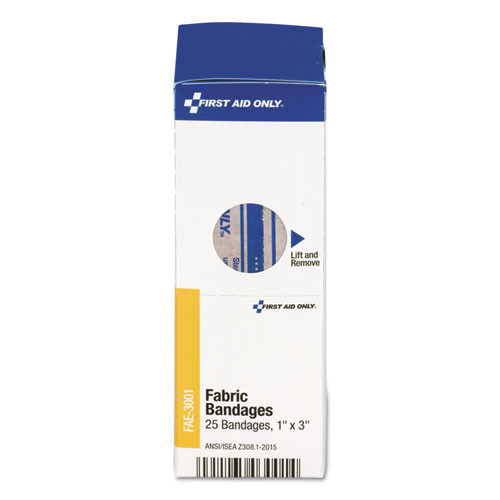 First Aid Only SmartCompliance Fabric Bandages  1  x 3   25 Box (FAOFAE3001)