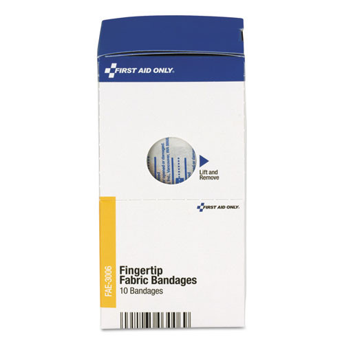 First Aid Only SmartCompliance Fingertip Bandages  1 88  x 2   10 Box (FAOFAE3006)