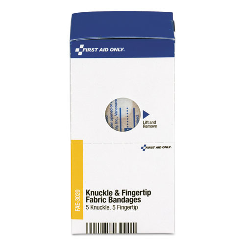 First Aid Only Knuckle   Fingertip Bandages  Sterilized  5 Knuckle  5 Fingertip  10 Box (FAOFAE3020)