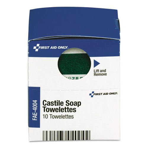 First Aid Only SmartCompliance Castile Soap Towelettes  10 Box (FAOFAE4004)