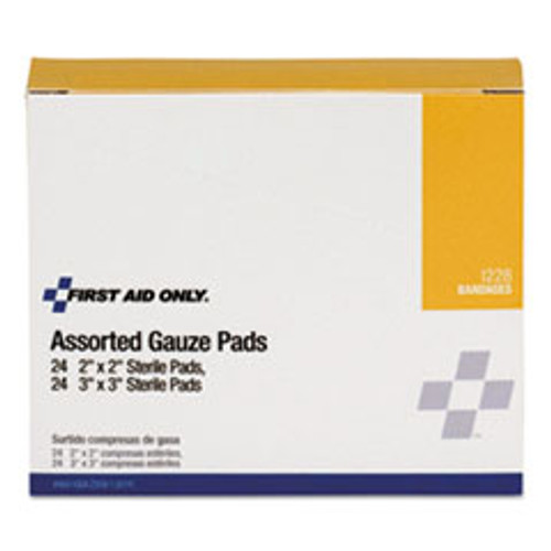 First Aid Only Gauze Pads  2  x 2   3  x 3   48 Box (FAOI228)