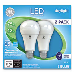 GE LED Daylight A21 Dimmable Light Bulb  12 W  2 Pack (GEL66117)