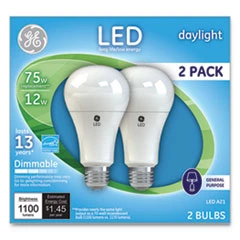GE LED Daylight A21 Dimmable Light Bulb  12 W  2 Pack (GEL66117)