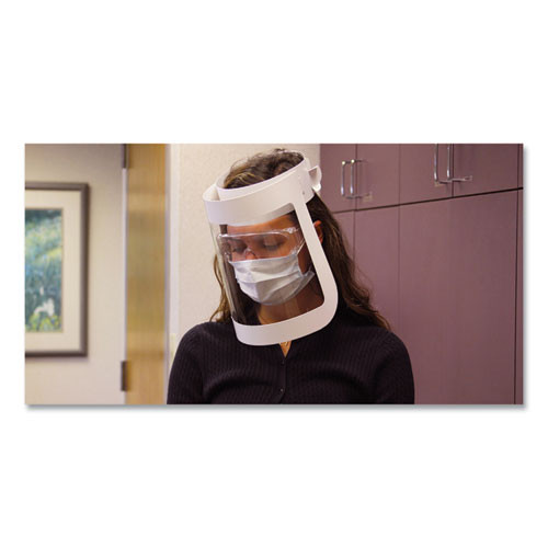 SCT Face Shield  20 5 to 26 13 x 10 69  One Size Fits All  White Clear  225 Carton (GN151SHLD100)