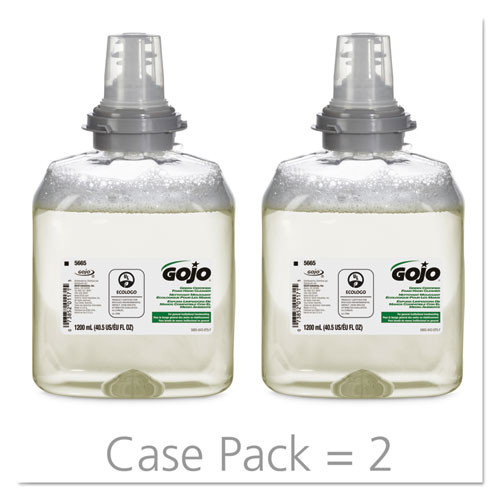 GOJO TFX Green Certified Foam Hand Cleaner Refill  Unscented  1200mL  2 Carton (GOJ566502CT)