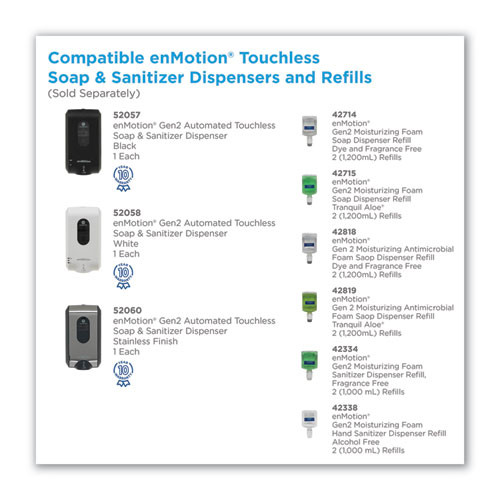 Georgia Pacific Professional GP enMotion Gen2 Foam Hand Sanitizer Dispenser Refill  Unscented  1000 mL  2 Carton (GPC42336)