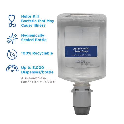 Georgia Pacific Professional Pacific Blue Ultra Soap Manual Refill  Antimicrobial  Unscented  1200 mL  4 Carton (GPC43818)