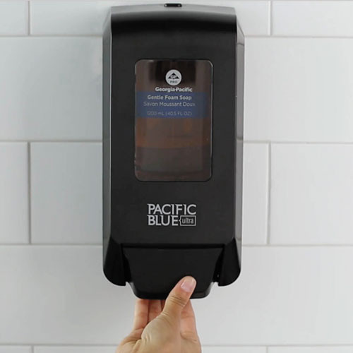 Georgia Pacific Professional Pacific Blue Ultra Soap Sanitizer Dispenser 1200 mL Refill  5 6  x 4 4  x 11 5   Black (GPC53057)