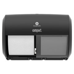 Georgia Pacific Professional Compact Coreless Side-by-Side 2-Roll Tissue Dispenser  11 5 x 7 625 x 8  Black (GPC56784A)