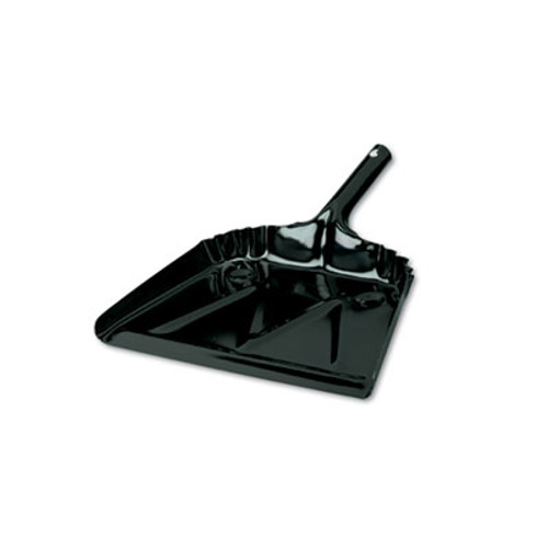 Impact Heavy-Duty Commercial Dust Pan  16w x 15 1 2d  20-Gauge Steel  Black (IMP4216)